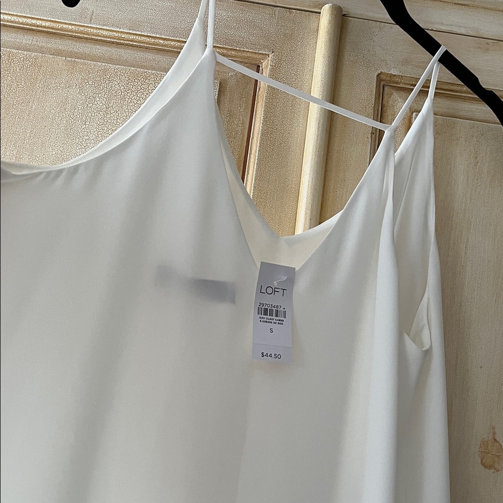 LOFT Sleek off-White Camisole Top-size small-NWT - Picture 3 of 5